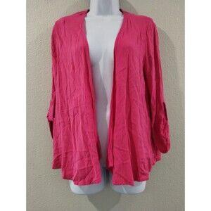 Chicos Cardigan Womens Size M 1 Pink Cover-up Top
